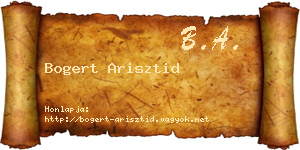 Bogert Arisztid névjegykártya